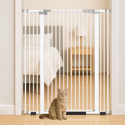 Koretech 52" Extra Tall Cat Gate for Doorway,30"-41" Adjustable Width Pet Gate, Auto Close Pet Gate Include 2.75" and 5.5" Extension Kits,Pet Gate Indoor No Drilling for Doorways and Kitchen