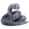3D Printed Snake - 24 Inch Movable Articulated Snake, Perfect 3D Printed Animals for Educational Toys! Must-Have Toys for Kids and Collectors, Home Office Executive Desk Decor (Silvery) view 1