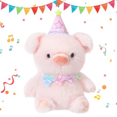 LLUKEME Birthday Piglet Plush Baby Toys, Clap Activated with Voice Recording, Singing Dancing Interactive Stuffed Animal, Easter Gift for Toddlers, Birthday Party Decor