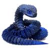 3D Printed Snake - 24 Inch Movable Articulated Snake, Perfect 3D Printed Animals for Educational Toys! Must-Have Toys for Kids and Collectors, Home Office Executive Desk Decor (Blue Black) view 1