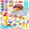 2 in 1 Color Dough Sets for Kids Ages 2-4-8, Kitchen Creations Ice Cream Pizza Maker Machine, Art Crafts Play Food Toys for 3 Year Old Girls Boys and Up, 8 Cans of Modeling Compound Dough,2 oz Cans view 1