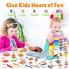 2 in 1 Color Dough Sets for Kids Ages 2-4-8, Kitchen Creations Ice Cream Pizza Maker Machine, Art Crafts Play Food Toys for 3 Year Old Girls Boys and Up, 8 Cans of Modeling Compound Dough,2 oz Cans view 3