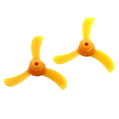 Mini Three-Blade Propeller for Model Boats, 30mm Diameter, 2mm Shaft Hole, Yellow ABS Plastic(2 pc)