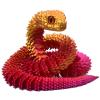 3D Printed Snake - 24 Inch Movable Articulated Snake, Perfect 3D Printed Animals for Educational Toys! Must-Have Toys for Kids and Collectors, Home Office Executive Desk Decor (Red Gold) view 1
