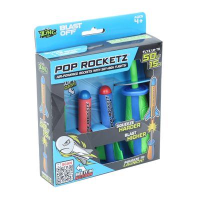 Brainstorm TOYS Zing Pop Rocketz | Air Powered Rockets with Sky High Flights