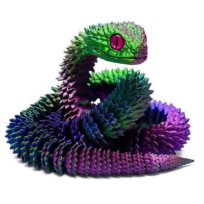 3D Printed Snake - 24 Inch Movable Articulated Snake, Perfect 3D Printed Animals for Educational Toys! Must-Have Toys for Kids and Collectors, Home Office Executive Desk Decor (Red Blue Green)