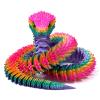 3D Printed Snake - 24 Inch Movable Articulated Snake, Perfect 3D Printed Animals for Educational Toys! Must-Have Toys for Kids and Collectors, Home Office Executive Desk Decor (Rainbow) view 1