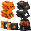 LaRandom 21 Pcs Cornhole Bean Bags for Halloween with Black Mesh Drawstring Bag 2 x 2 Inch Haunted House Ghosts Spiders Pumpkins Small Orange Black Beanbags for Toss Party Toy Halloween Throwing Games view 1