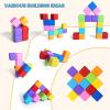 Pleykele Large Magnetic Building Blocks in 8 Colors, 1.65 Inch Magnet Cubes for Sensory Education, STEM Learning Stacking Toys for Toddlers, 1 2 3 Years Old Boys & Girls Birthday Gifts (16PCS) view 2