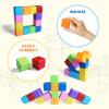 Pleykele Large Magnetic Building Blocks in 8 Colors, 1.65 Inch Magnet Cubes for Sensory Education, STEM Learning Stacking Toys for Toddlers, 1 2 3 Years Old Boys & Girls Birthday Gifts (16PCS) view 3