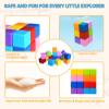 Pleykele Large Magnetic Building Blocks in 8 Colors, 1.65 Inch Magnet Cubes for Sensory Education, STEM Learning Stacking Toys for Toddlers, 1 2 3 Years Old Boys & Girls Birthday Gifts (16PCS) view 4