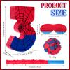Simgoing Number 3 Spider Web Piata Bundle with Blindfold Small Piata Birthday Party Decoration for Mexican Fiesta Cinco De Mayo Anniversary Celebration Gift, 15.75 x 11 x 2.8 In(Red Blue) view 2
