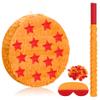 Anime Theme Pinata Party Birthday Decorations Orange and Red 7 Star Ball Party Favor Centerpiece Photo Prop Pinata Stuffers Birthday Supplies view 1