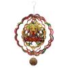 3D Wind Spinners, 12 Inch Outdoor Metal Four Leave Clover Wind Spinner Yard Decor Stainless Steel Hanging Decor with Rotating Hook for Garden Yard Window(Orange) view 1