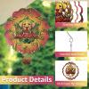 3D Wind Spinners, 12 Inch Outdoor Metal Four Leave Clover Wind Spinner Yard Decor Stainless Steel Hanging Decor with Rotating Hook for Garden Yard Window(Orange) view 3