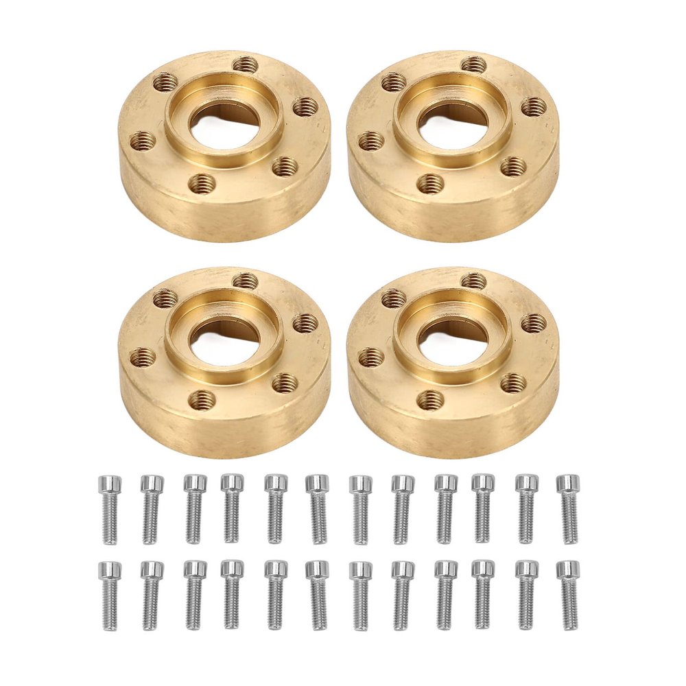 Alomejor 4PCS RC Wheel Hex Hub Adapter with 12mm Wheel Hex Gold Color Suitable for M3 6 Hole Wheels (6mm)