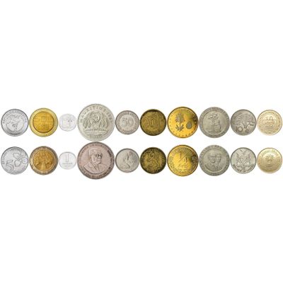 10 Different Fantasy Coins with Trees - World Novelty Coin Collection - Featuring Palm, Oak, Fig, Cedar and More