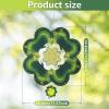 3D Wind Spinners, 12 Inch Outdoor Metal Four Leave Clover Wind Spinner Yard Decor Stainless Steel Hanging Decor with Rotating Hook for Garden Yard Window(Green) view 2