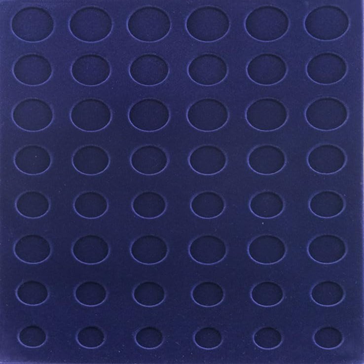 Prophila Collection Blue Velour Insole for Coin Box, 48 Round compartments for 1 Cent Until 2 EURuro