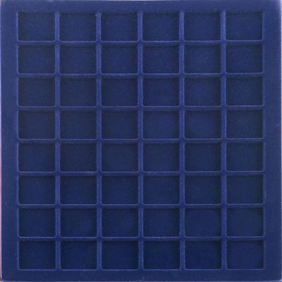 Prophila Collection Blue Velour Insole for Coin Box, 48 Angular compartments for Coins up to 30 mm (1 Oz. Canada/Maple Leaf Gold)