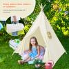 GLACER Teepee Tent for Kids, 100% Cotton Play Tent with Carry Bag, Side Pocket, Window, Foldable Toddler Tents for Indoor Outdoor Games, Gift for Boys & Girls view 2