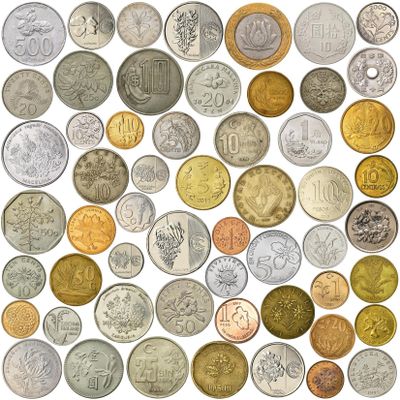 10 Different Novelty Coins with Flowers - Featuring Jasmine, Rose, Orchids, Tulips, Peonies, Lotus, Cherry Blossoms and More - Worldwide Souvenir Coin Collection