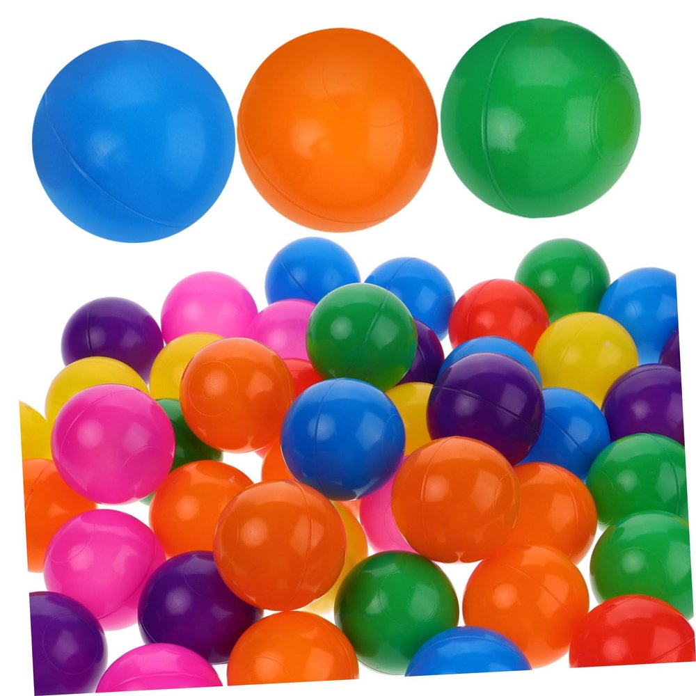 HANABASS 50pcs Plastic Ocean Balls for Crush Soft Play Balls for Tent Pool and Play Playthings for Indoor Outdoor Activities