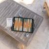 GAMMN Travel Backgammon Carry Case - Rugged Durable High Impact Khaki Green Modern Case With Cork Playing Field, Resin Checkers + Shoulder Strap, 34 x 26cm closed case, Adults 14+ view 2