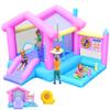 Inflatable Bounce House for Kids 3-10, 123" L x 110" Bouncy Castle, Jumping, Slide, Basketball Hoop, Ball Pits, Rings, Target Game Blower Included view 1