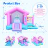 Inflatable Bounce House for Kids 3-10, 123" L x 110" Bouncy Castle, Jumping, Slide, Basketball Hoop, Ball Pits, Rings, Target Game Blower Included view 2