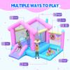 Inflatable Bounce House for Kids 3-10, 123" L x 110" Bouncy Castle, Jumping, Slide, Basketball Hoop, Ball Pits, Rings, Target Game Blower Included view 4