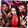 3 Pieces Halloween Fake Tongue 19cm Red Long Tongue Props Simulator Prank Tricks Halloween Costume Accessory for Festival Horror Novelty Party Decoration view 3