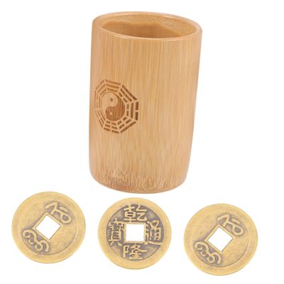BESPORTBLE 1 Set Chinese Copper Coins Divination Game with Pot Vintage Style Interactive Fortune Telling Props for Home Decoration and Fun Activities
