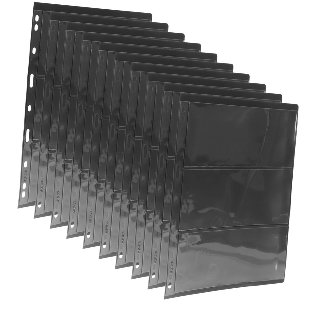 KOCKSHION 10 Sheets Stamp Collecting Book for Collectors PVC Loose-Leaf Stamp Holders Double-Sided Storage and Currency