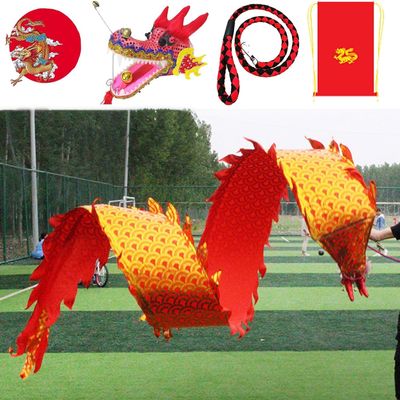 TFG - Ttfd Single Side Swivel Dragon Ribbon, Outdoor Exercise WU with Rope and Travel Bag Tow Cable, Outdoor Exercise(Red,10 m (33 ft))