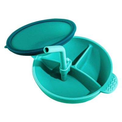 Kisangel 1set Feeding Bowl Straw Training Dinnerware for Young Boys and Girls Base and Dual Handle Design for Easy Use Packaging