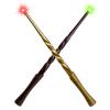 ShinySong Light Up Wizard Magic Wand with Sounds & 4 Lightings - 2 PCS Illuminating Witch Toy Wands for Kids Cosplay Party Favors, Stump - Brown Golden view 1