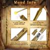 ShinySong Light Up Wizard Magic Wand with Sounds & 4 Lightings - 2 PCS Illuminating Witch Toy Wands for Kids Cosplay Party Favors, Stump - Brown Golden view 2