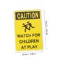 CATIEBYE Caution Slow Girl Play Sign Metal Warning Sign for Streets for Neighborhoods and Playgrounds Boy Girl Safety Reminder view 2