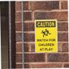 CATIEBYE Caution Slow Girl Play Sign Metal Warning Sign for Streets for Neighborhoods and Playgrounds Boy Girl Safety Reminder view 3