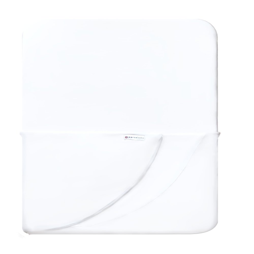 Marsu Baby Wrap Sheet Anti-Rollover Safe Sleep Blanket for Newborns Fits Bedside Sleepers, Pack & Plays, Mini Cribs Newborn Sleep Essential (White, Pack and Play or Mini Crib)
