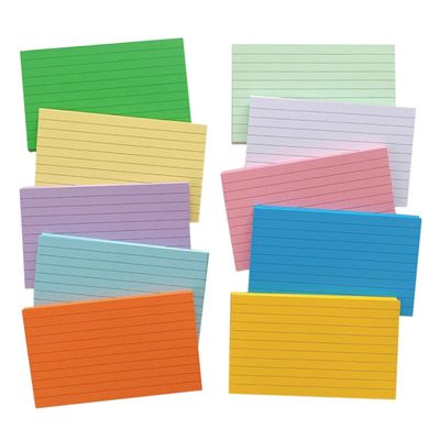 Angoily 1set Coloured Flash Cards Convenient Blank Cards for Daily Use for Notes Memory for Adults Lightweight Portable 500sheets