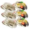 JUMPLAWN 6pcs Realistic Fake Oyster Model Artificial Shellfish Food Sample Display for Photography and Table Decoration Parties and Home Decor view 1