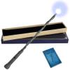 ChampWe Light Up Magic Wizard Wand Rechargeable Illuminating Toy for Kids Witch Collection Cosplay Accessories with Spellbook and Gift Box (Stump) view 1