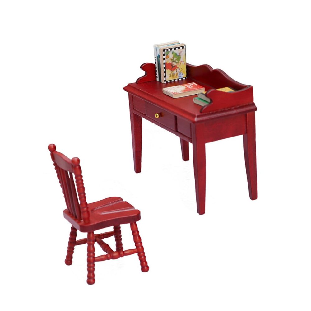 Abaodam 1set Miniature Dollhouse Furniture Set Scale Table and Chair for Playhouse Accessories Creative Design for Miniature Scene Decoration