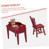 Abaodam 1set Miniature Dollhouse Furniture Set Scale Table and Chair for Playhouse Accessories Creative Design for Miniature Scene Decoration view 4