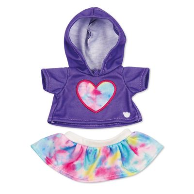 Casdon MINI Build-A-Bear Purple Heart Toy Clothes Pack. 4 Mix-and-Match Toy Outfits Includes Pajamas, Cute Hoodies, Summer Styles | For Kids Aged 3+. Suitable for 9 MINI Bears ONLY