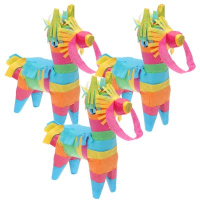 Abaodam 3Pcs Donkey Pinata Mini Fiesta Party Decorations for Cinco De Mayo and Birthdays Fill with Candies and Fun and Prop