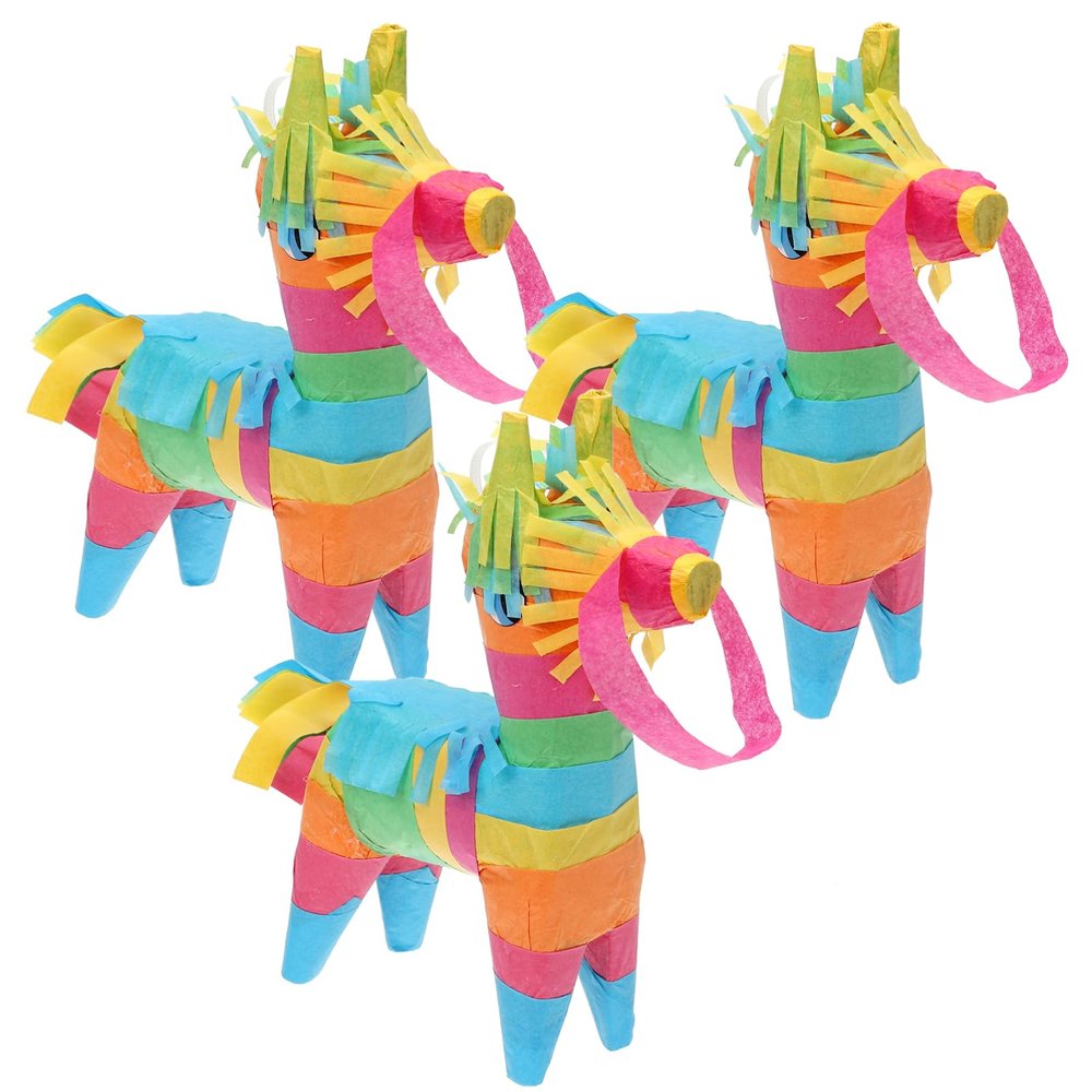 Abaodam 3Pcs Donkey Pinata Mini Fiesta Party Decorations for Cinco De Mayo and Birthdays Fill with Candies and Fun and Prop