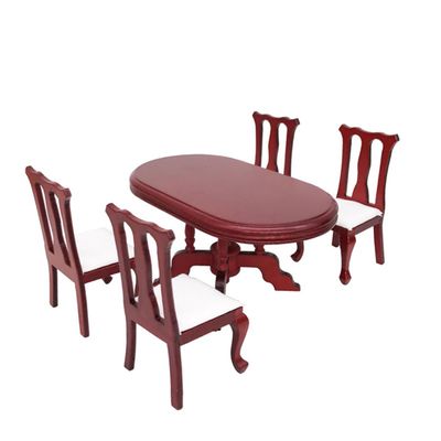 Abaodam 1Set Mini House Miniature Furniture Wooden Dining Table Chair for Dollhouse Decor for Living Display Detail Lightweight Design